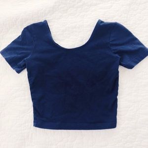 Navy Blue American Apparel Crop Top